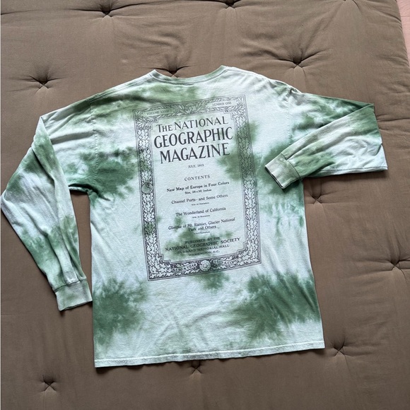 National Geographic Long Sleeve Green Tie dye T Shirt Men’s XL Marble Acid - Picture 9 of 15